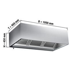 Commercial Box-Section Wall-Mounted Extractor Hood – 1000mm – with Speed Controller, Baffle Filters & Lighting