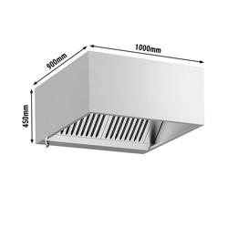 Commercial Wall-Mounted Extractor Hood – 1000mm – with Baffle Filters & Lighting