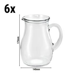 (6 st) glaskanna/karaff - VILLAGE - 1 liter - med handtag