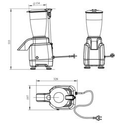 Tritaghiaccio da banco - 3kg/min - 200W - Acciaio inox