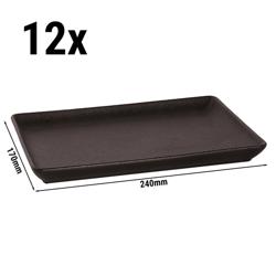 (12 kom) UNIVERSE - Tanjur - Hotelski porculan - Pravokutno - 240x170 mm - Crna