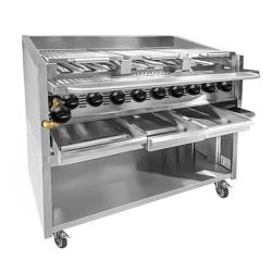 Commercial Gas Chargrill Station - 25 kW - 9 burners - American-style - Natural & propane