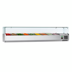 Vitrina superior legal ECO - 2,0 x 0,4 m - para recipientes GN 9x 1/3