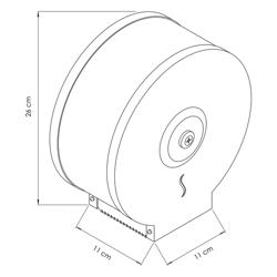 Distributeur de papier toilette Jumbo - pour 1 rouleau - Ø max 210mm - acier inoxydable