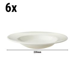 (6 szt.) LUX - Talerz głęboki - Porcelana - Ø 230mm - Elfenbinowy