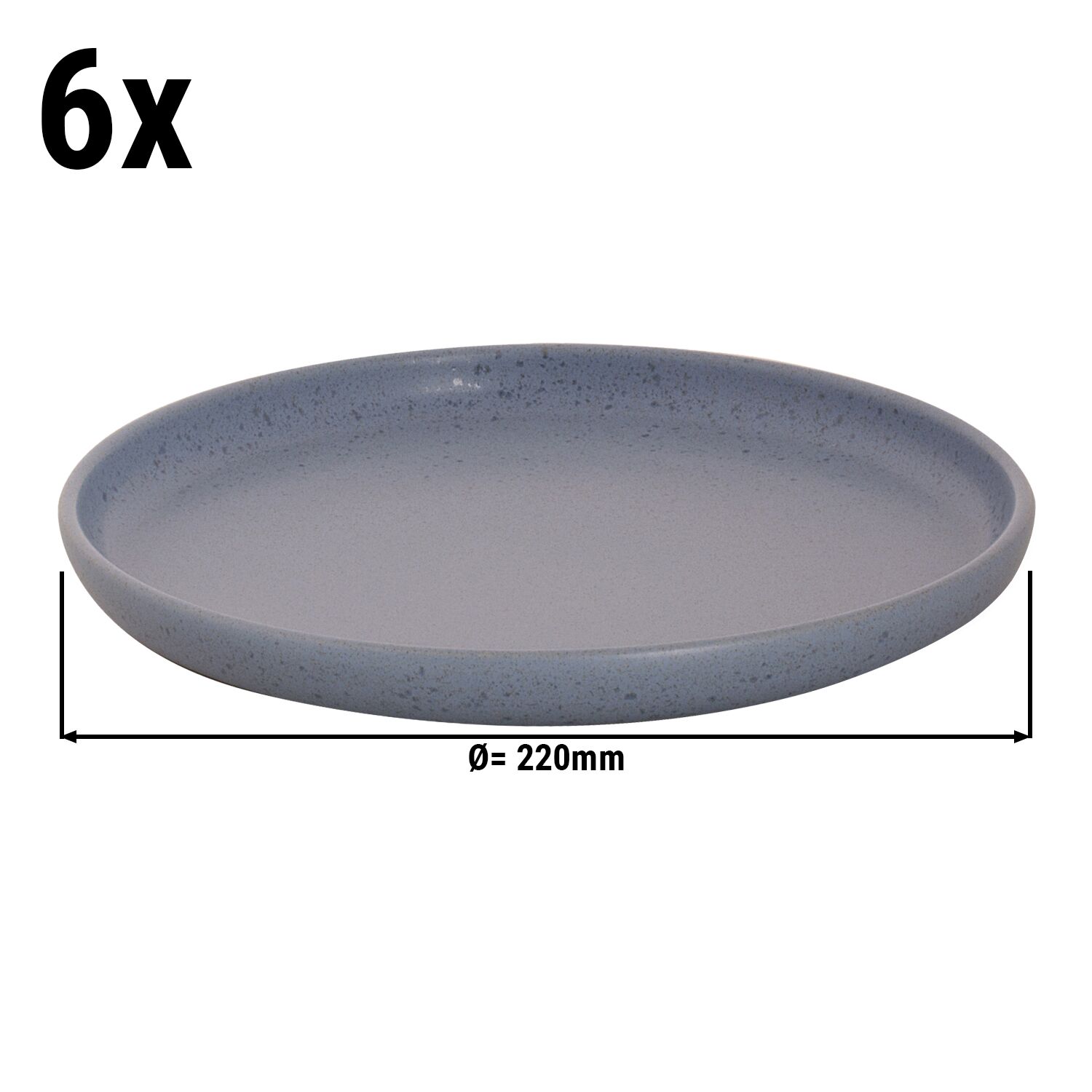 (6 Pièces) SANDY LOAM - Assiette - Plate - Ø 220 mm - Bleu