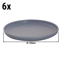 (6 szt.) SANDY LOAM - Talerz płytki - Steinzeug - Ø 220mm - Niebieski