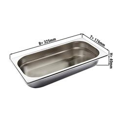 Bac GN 1/3 en inox – Hauteur : 40 mm