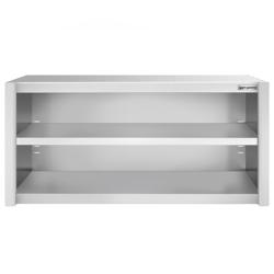 Roestvrijstalen wandkast PREMIUM - 1400x400mm - zonder schuifdeur - 650mm hoog