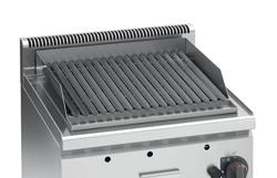 Gas lavasteengrill - 8kW - Tafelmodel - 600x600x(H)410mm - D600mm - Roestvrij staal