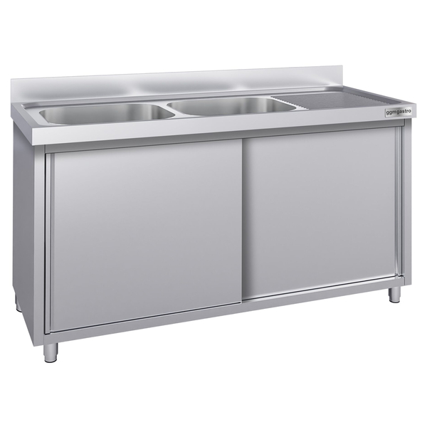 Spoelbakkast ECO - 2000x600mm - met 2 spoelbakken links