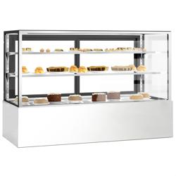 Vitrine Refrigerada de bancada - 725L - 1800mm - Vidro duplo - com 3 prateleiras de vidro - portas traseiras deslizantes - para pastelaria