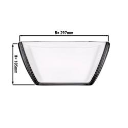 Tokio fuente de cristal cuadrada - 297 × 297 mm