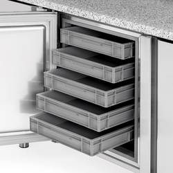 Rashladni pult za pripremu pizze Premium PLUS - 1783x800 mm - Sa 2 vrata - Uklj. rashladna nadograđena vitrina - 7x GN 1/4