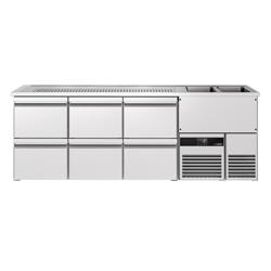 Пивний прилавок PREMIUM - 2500x700 мм - 6 висувних шухляд