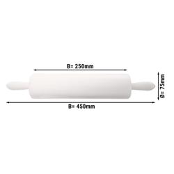 Teigroller / Nudelholz - 75x450mm - Kunststoff