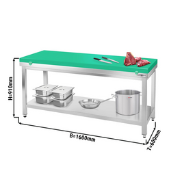 Munkaasztal PRÉMIUM - 1,6 m - Munkalap zöld 60 mm
