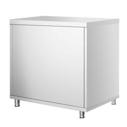 Edelstahl Arbeitsschrank PREMIUM - 800x600mm - mit Flügeltür ohne Aufkantung