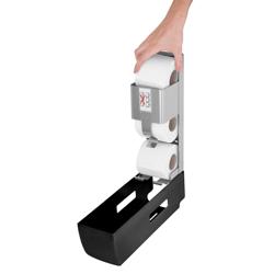 AIR-WOLF | Commercial Toilet Roll Dispenser – 3-Roll - Stainless Steel - Black - Wall Mounted