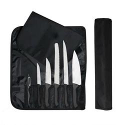 (6 uds) Juego de cuchillos Ecco Chef con estuche enrollable - acero inoxidable