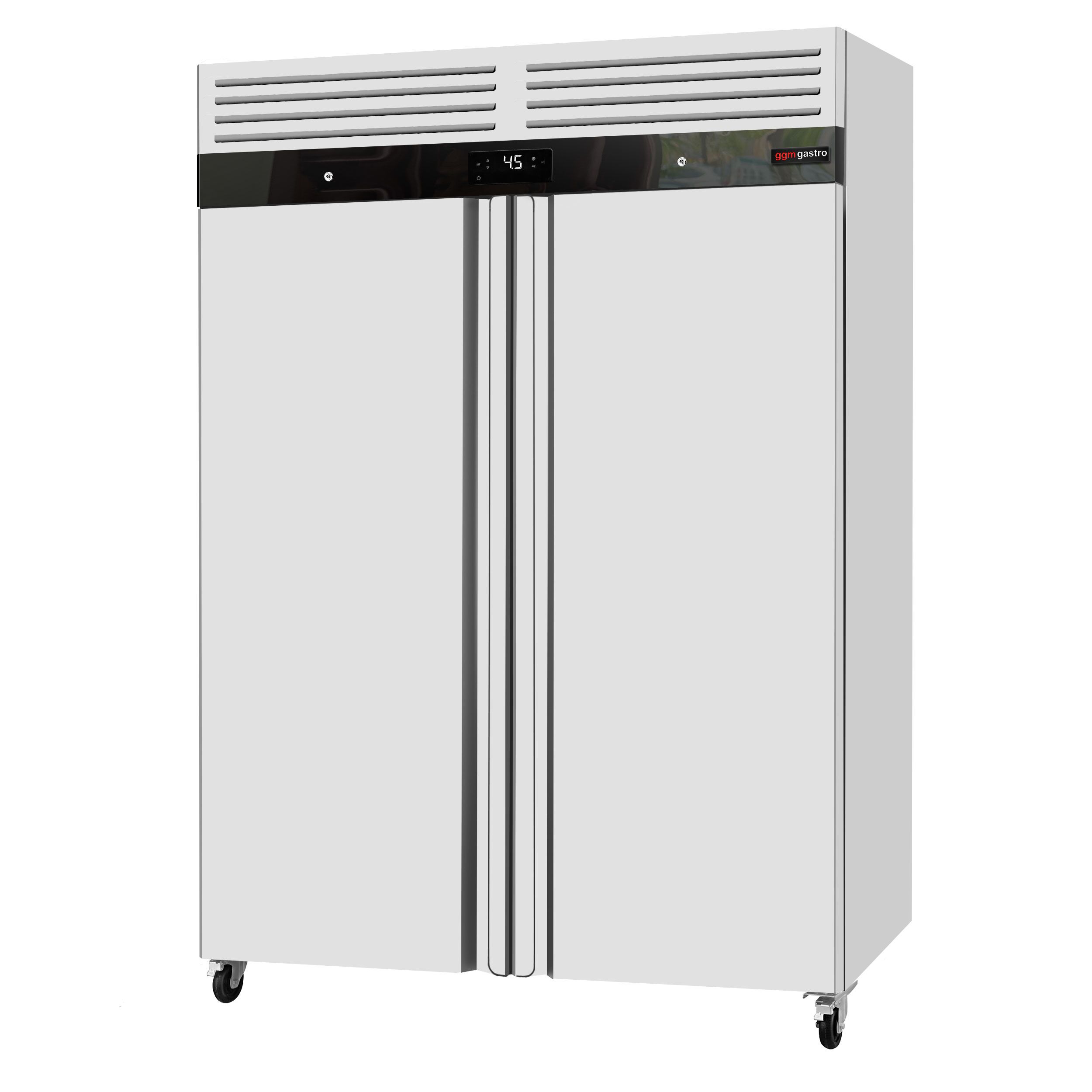 Armoire réfrigérée positive en acier inoxydable ECO – GN 2/1 – 1400 litres – avec 2 portes en inox – intérieur de la porte en plastique