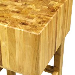 Commercial Chopping Table – Acacia Butcher Block - 500x500x900mm - 250mm Thick - Made in Italy