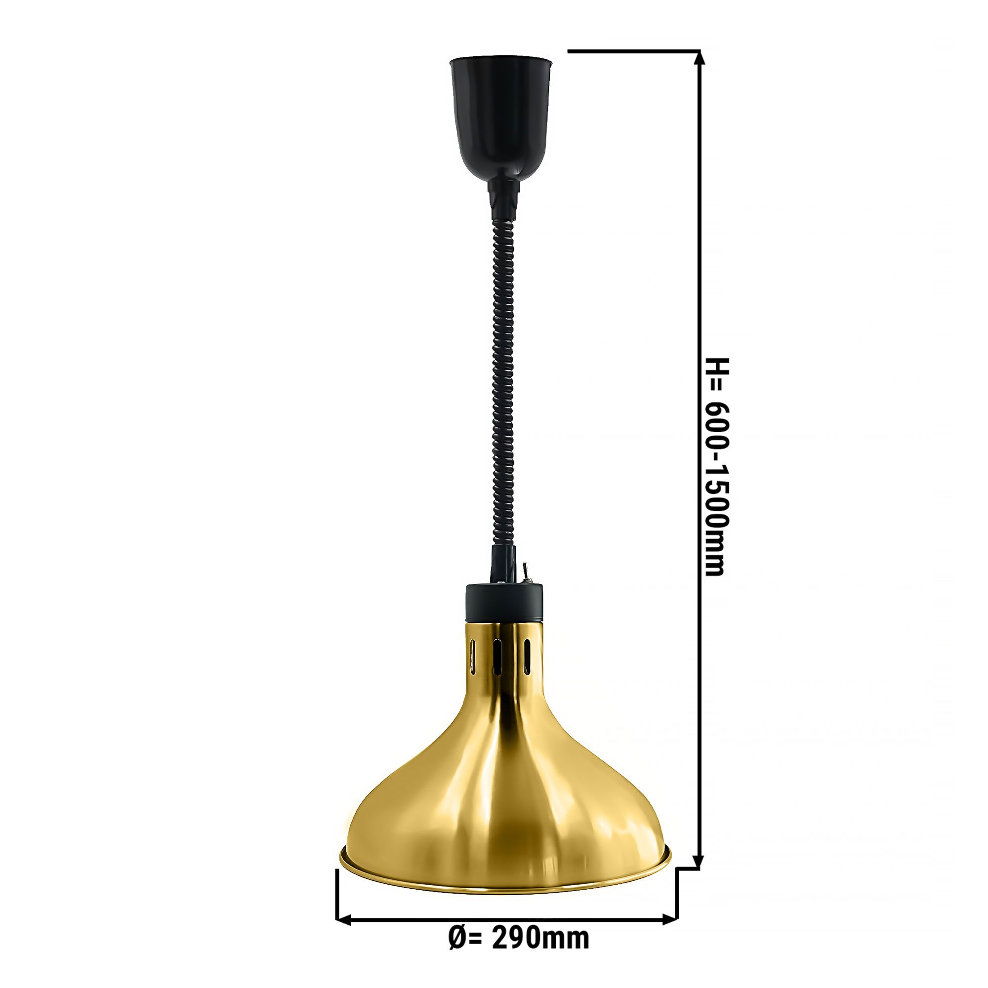 Lampe chauffante infrarouge – 275 watts – Ø 290 mm – Or
