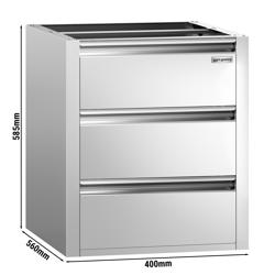 Schubladenblock mit 3 Schubladen PREMIUM - Unterbaumodul 400x560mm