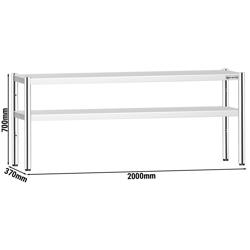 Ripiano d'appoggio PREMIUM - 2000x370 mm - con 2 ripiani di altezza 0,7 m