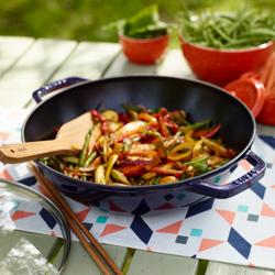 STAUB | SPECIALITIES - Wok con coperchio in vetro - Ø 300mm - Ghisa - Blu scuro