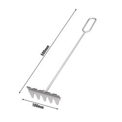 Schraper - RVS - 500x130x36mm - met handgreep - geschikt voor GLB, GLGB & GWGB serie met gusseisen rooster