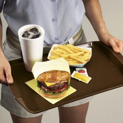 (24 stuks) CAMBRO | Fast Food dienblad - rechthoekig - 430x300mm - hoog profiel met handgrepen - Bruin