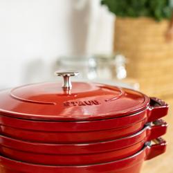 STAUB | STACKABLE SET – Set de marmites – 3 pièces – Ø 240 mm – Fonte – Rouge cerise