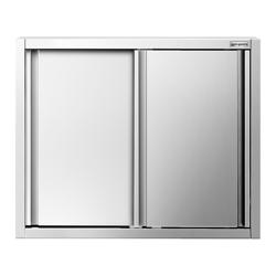 Armadio pensile in acciaio inox PREMIUM - 1000x400mm - con porte scorrevoli - 800mm di altezza