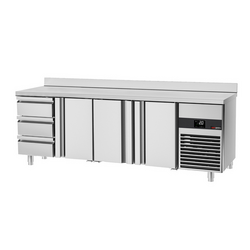  میز خنک کننده پریمیوم - 2300*700 میلیمتر -    سه درب و سه کشو - میز دیواره دار