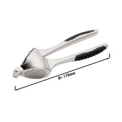 Knoflookpers - zinkgietwerk - met ontkerner; geschikt voor ongeschilde teentjes; antislip handgrepen - lengte 37mm