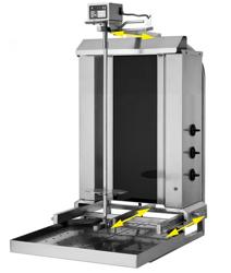 Elektro Gyros-/ Dönergrill - Beweglich - 3 Brenner - max. 40 kg - inkl. 2 Flügeltüren