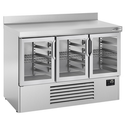 Koelwerkbank Premium PLUS - 1460x700mm - met 3 glazen deuren & achterwand