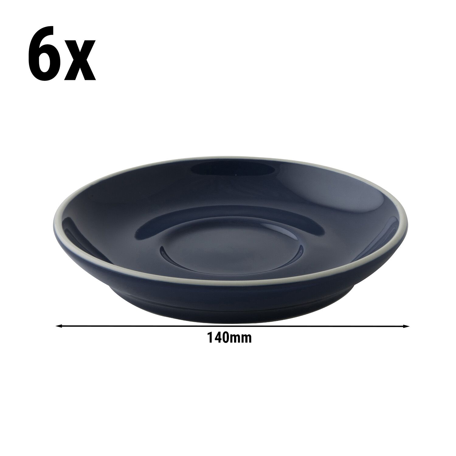 (6 pièces) COLORS – Sous-tasse à cappuccino – Ø 140 mm – Bleu