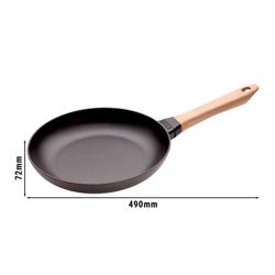 STAUB | PANS - Frigideira com cabo de madeira - Ø 260mm - Ferro fundido - Preto