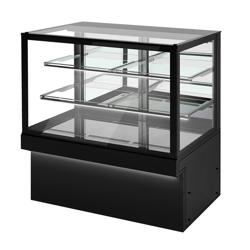 Witryna chłodnicza TORONTO - 1500mm - podwójne przeszklenie - z 3 półkami - z oświetleniem LED - Czarny