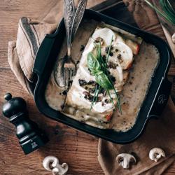 (6 sztuk) PEUGEOT | APPOLIA - Naczynie ceramiczne do zapiekania - kwadratowe - satynowe czarne - 180mm	