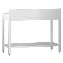 Виробничий стіл PREMIUM з нержавіючої сталі - 800x700 мм - з нижньою полицею та бортиком