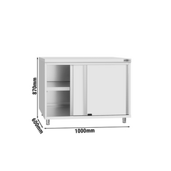 Roestvrijstalen werkkast ECO - 1000x600mm - met schuifdeur