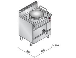 Gas Kochkessel - 55 Liter - 15,5 kW - Direkte Beheizung - mit Wasserzulauf & Ablasshahn
