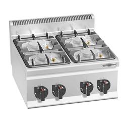 Mașină de gătit / Aragaz profesional pe gaz – LORENZO – seria 600 - 600x600x(H)410 mm - aparat de banc/pentru masă - 19,0 kW - 4 arzătoare