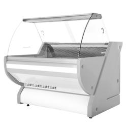 Koeltoonbank - 1325x1150mm - 260 liter - wit - gebogen ruit - granit werkblad