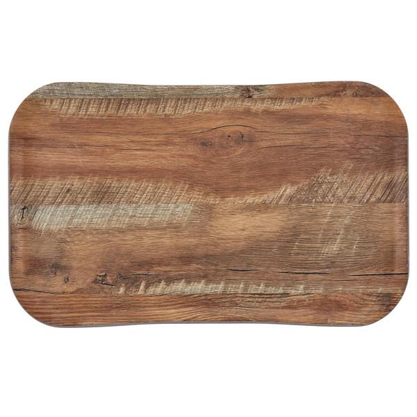 CAMBRO | CENTURY™ - صينية من الألياف الزجاجية - مستطيلة - 530×370 مم - مظهر خشب البلوط البني - املس (قطعة x12)