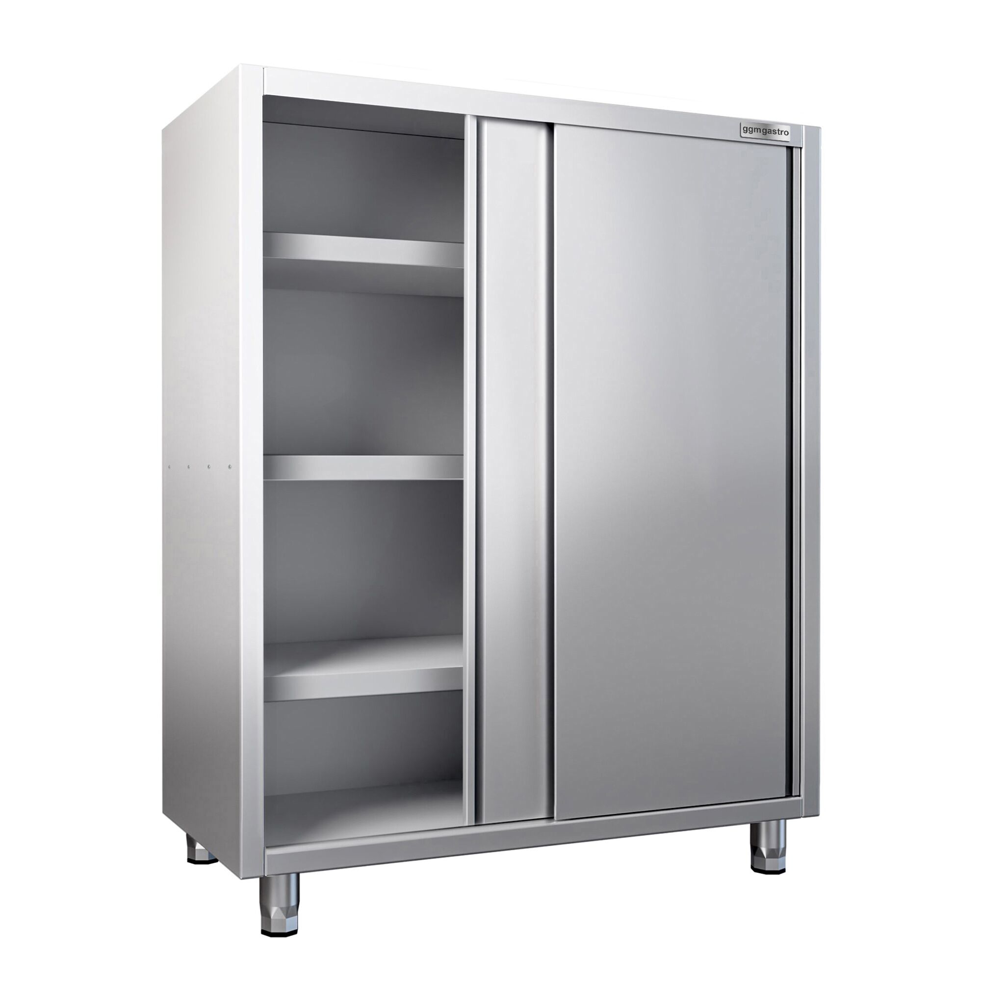 Armoire de travail en inox PREMIUM - 1600x600mm - 2 portes coulissantes - Hauteur: 1800mm