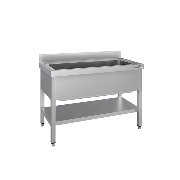 Stół zlewozmywakowy do mycia garnków ECO - 1200x600mm - z dolną półką & 1 zlewem